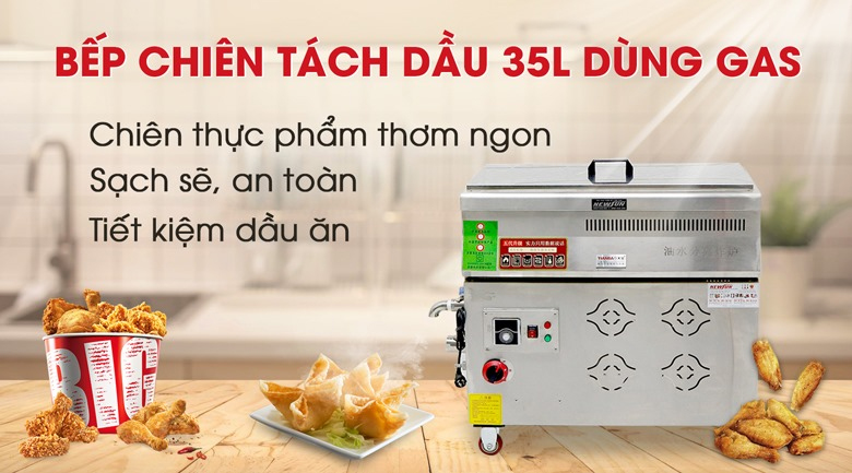 Bếp chiên tách dầu NewSun dùng gas