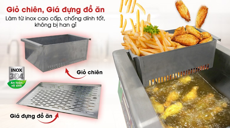 Bếp chiên tách dầu dùng gas