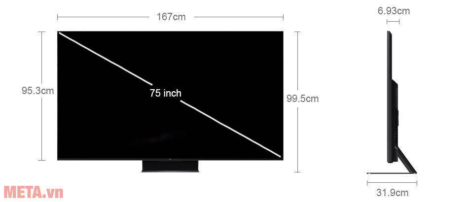 Google Tivi MiniLed QLED TCL 4K 75 inch 75C845