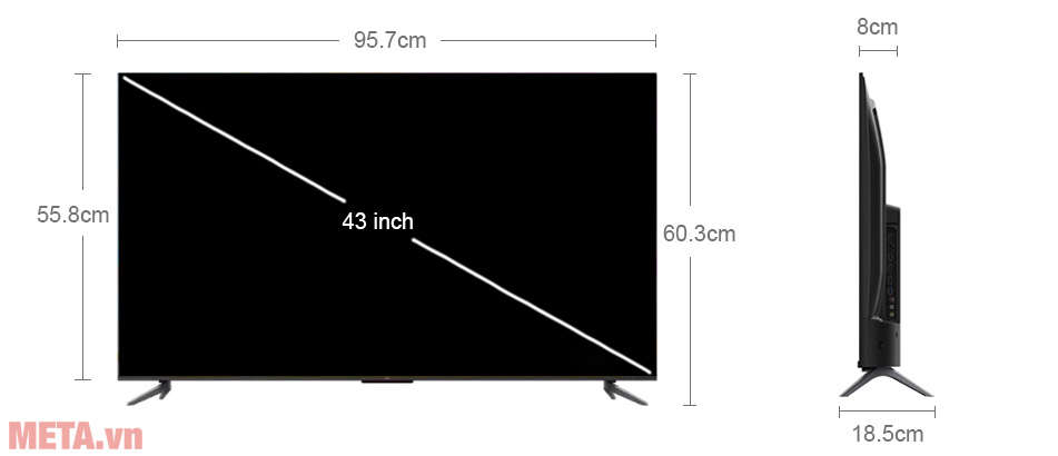 Google Tivi QLED TCL 4K 43 inch 43C645