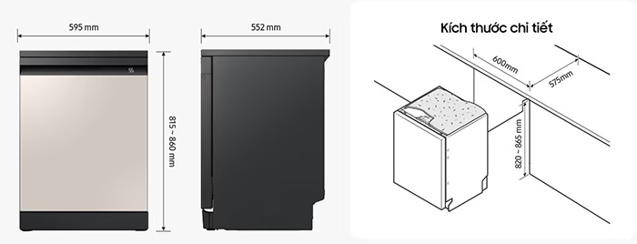 Máy rửa bát Samsung Bespoke DW60CB750FAPSV