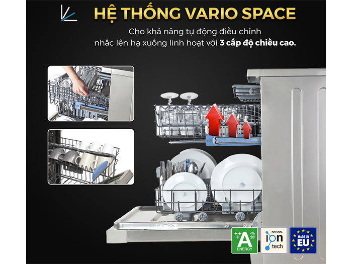 Hệ thống Vario space trên máy rửa bát 