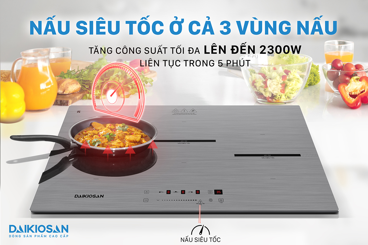 Bếp từ 3 vùng nấu Daikiosan DKT-300002