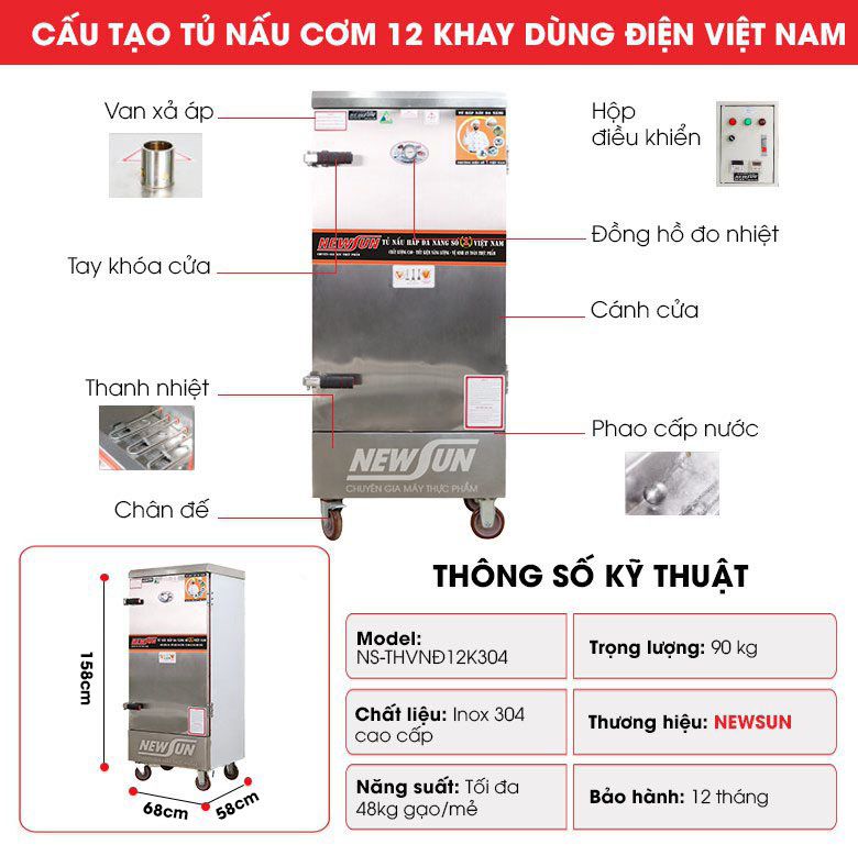 Tủ cơm công nghiệp 