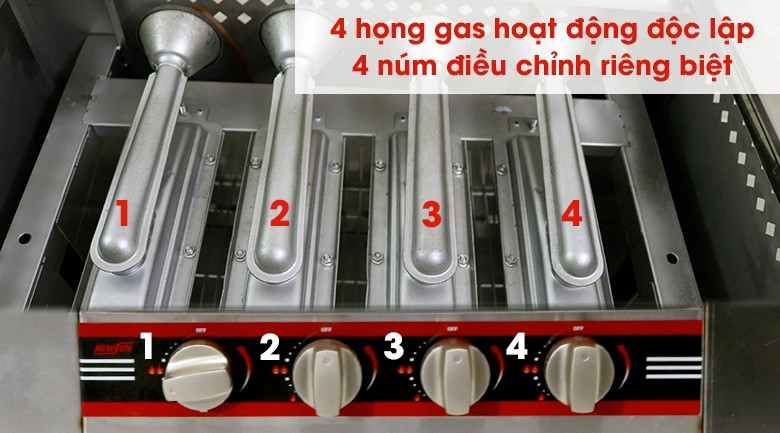 4 họng gas điều chỉnh độc lập 