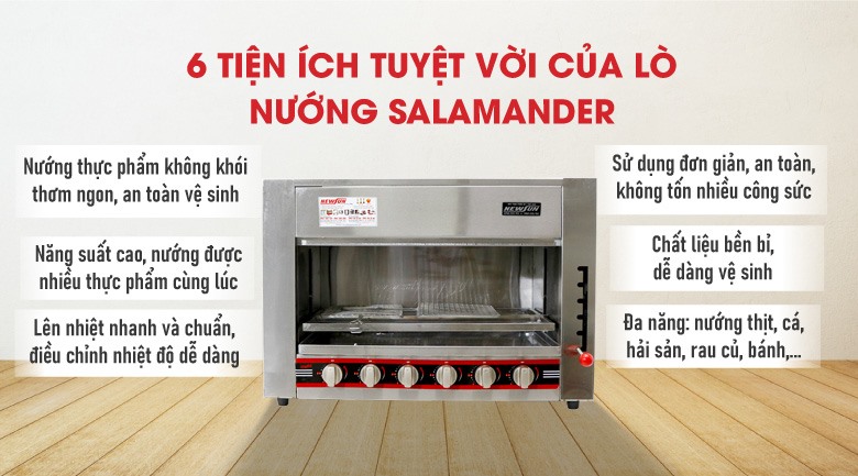 Lò nướng Salamander NewSun 6 họng gas