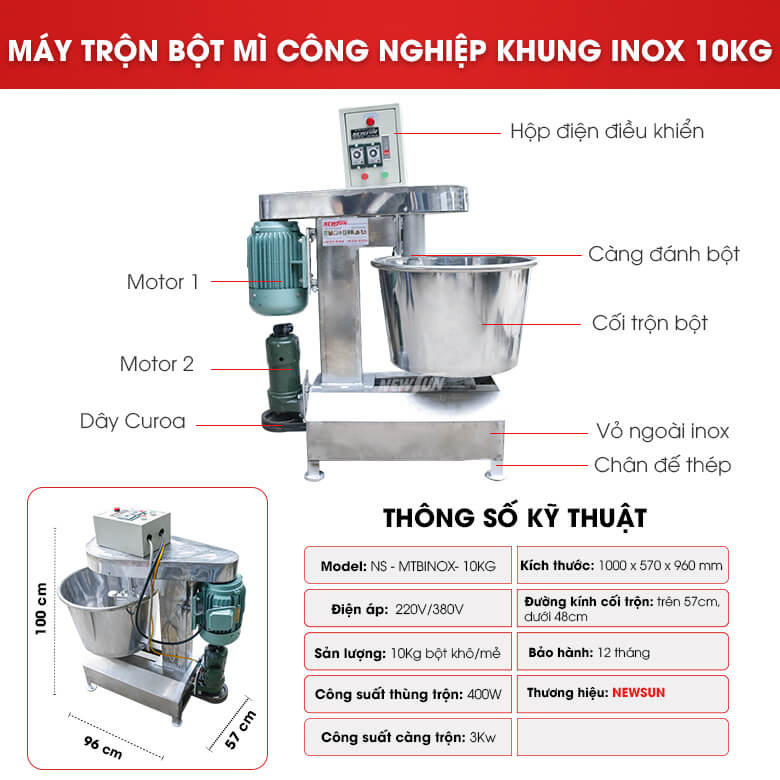 Máy trộn bột NewSun 10kg/mẻ