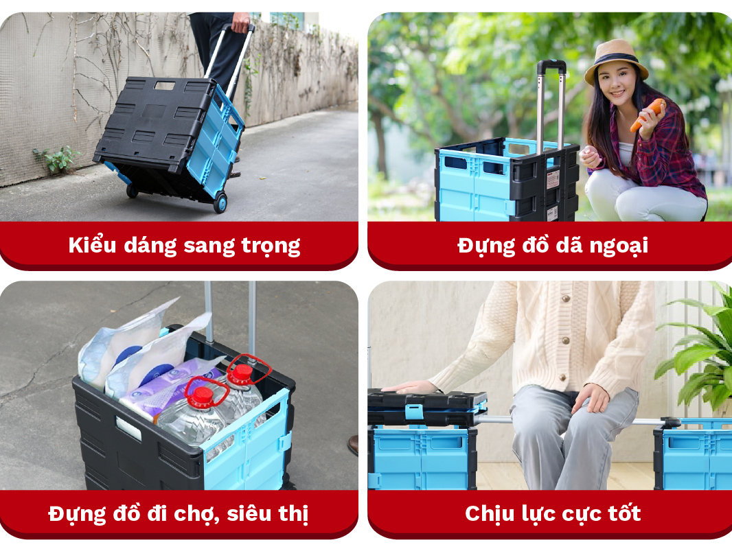 Xe kéo hàng đi chợ rút gọn  