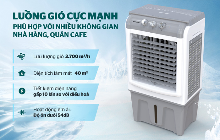 Máy làm mát không khí Sunhouse SHD7744 có lưu lượng gió lớn