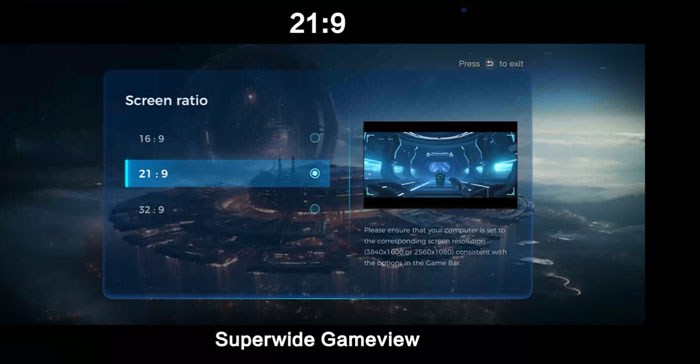 Chế độ Superwide Gameview siêu rộng