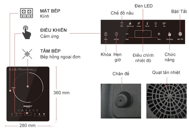 Bếp hồng ngoại đơn Sanaky SNK/VH3100HG