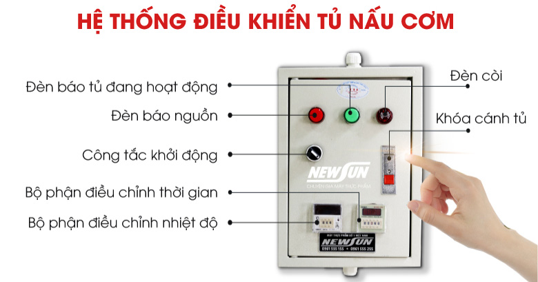 Tủ cơm công nghiệp NewSun 6 khay