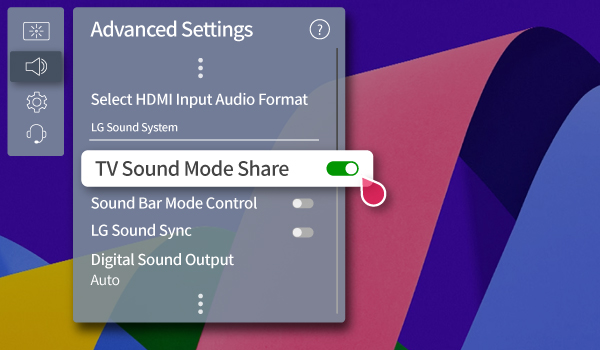 Tính năng TV Sound Mode Share giúp âm thanh trở nên liền mạch