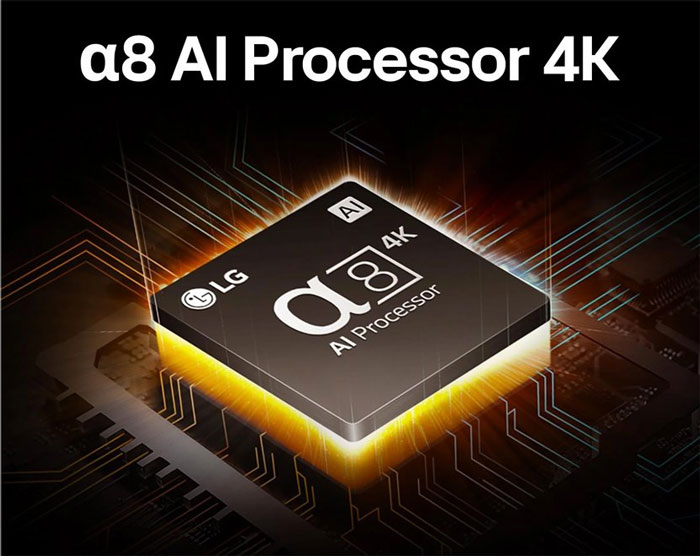 Bộ xử lý α8 AI Processor 4K giúp cải thiện chất lượng hình ảnh và âm thanh