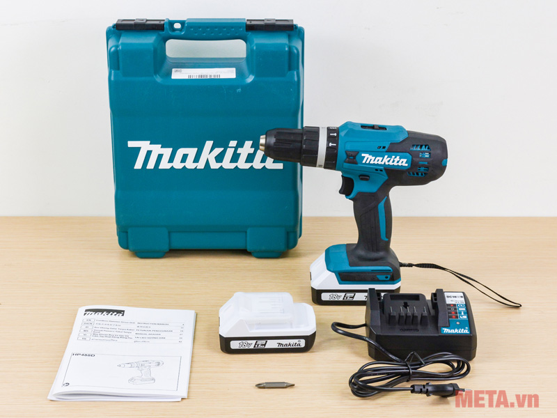 Trọn bộ Máy khoan pin Makita HP488D002