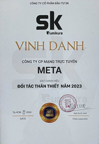 Sumikura vinh danh META.vn là đối tác thân thiết năm 2023 Sumikura vinh danh META.vn là đối tác thân thiết năm 2023