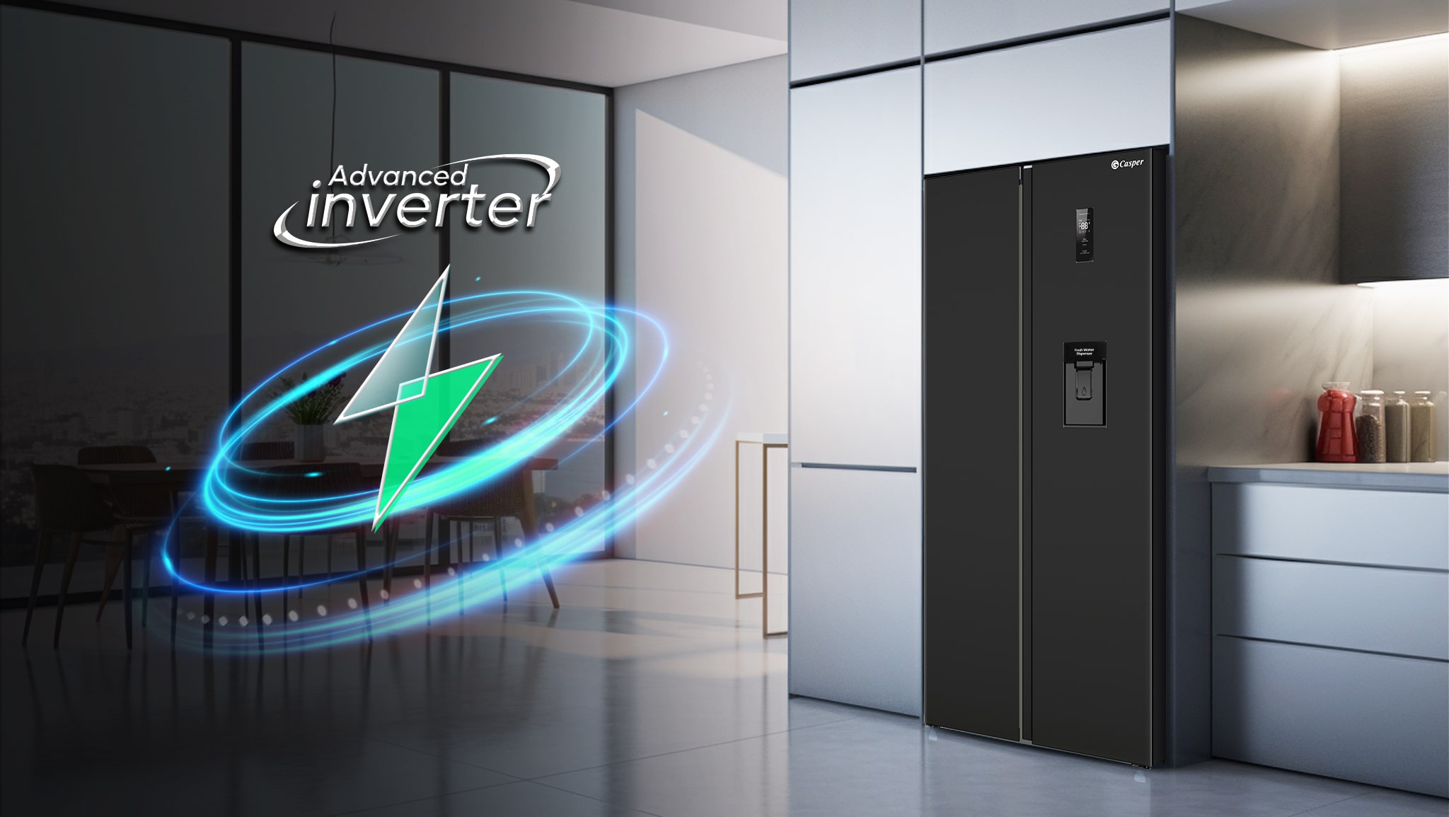 Tủ lạnh Casper Inverter 458 lít RS-460PBW