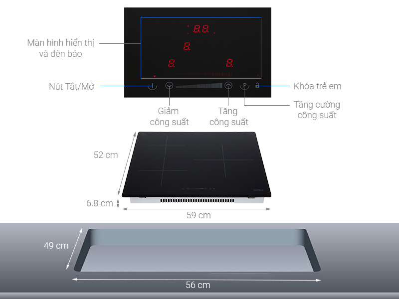 Bếp điện từ 3 vùng nấu Hafele HC-I603D (536.61.631)