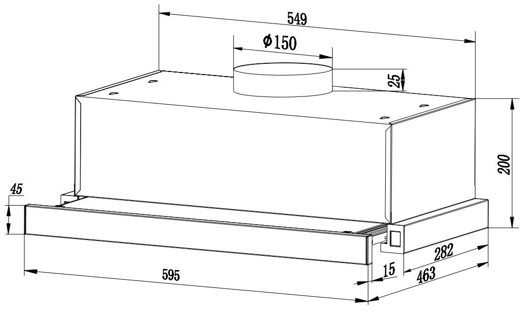 Máy hút mùi âm tủ Fandi FD-6028