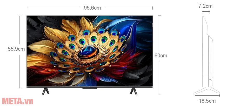 Google Tivi TCL QLED 4K 43 inch 43C655