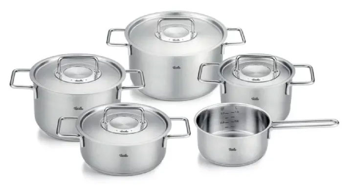 Bộ nồi Fissler Pure 5 món nắp inox