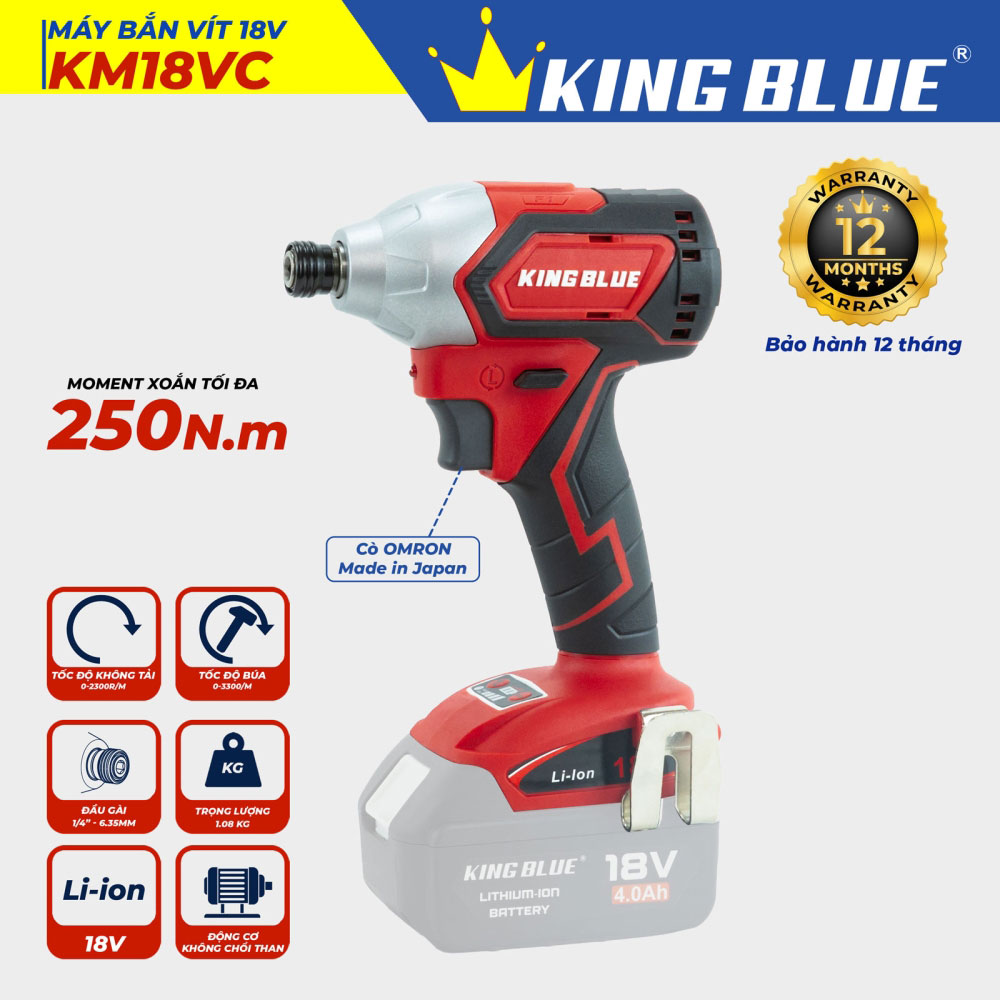 Máy bắn vít pin 18V Kingblue KM18VC