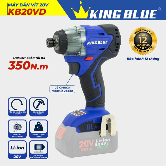 Máy bắn vít pin 20V Kingblue KB20VD