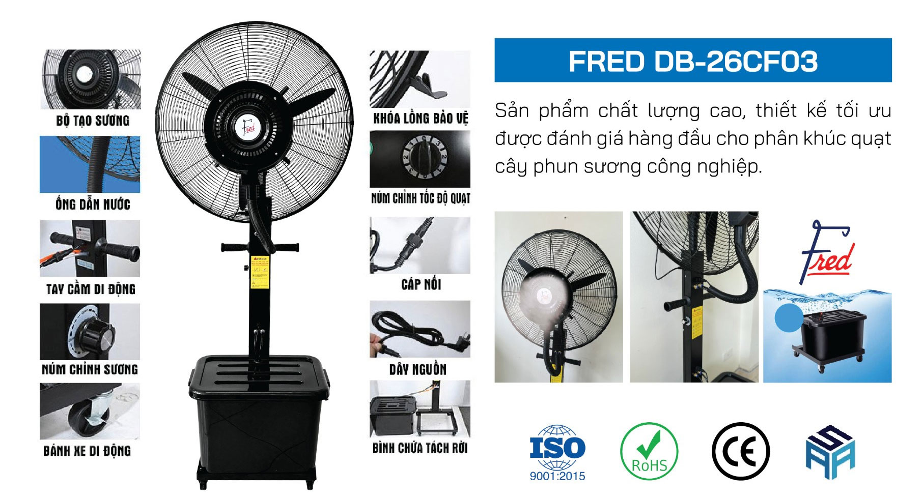 Quạt phun sương công nghiệp Fred DB-26CF03