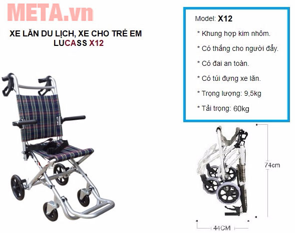 Xe lăn du lịch Lucass X12