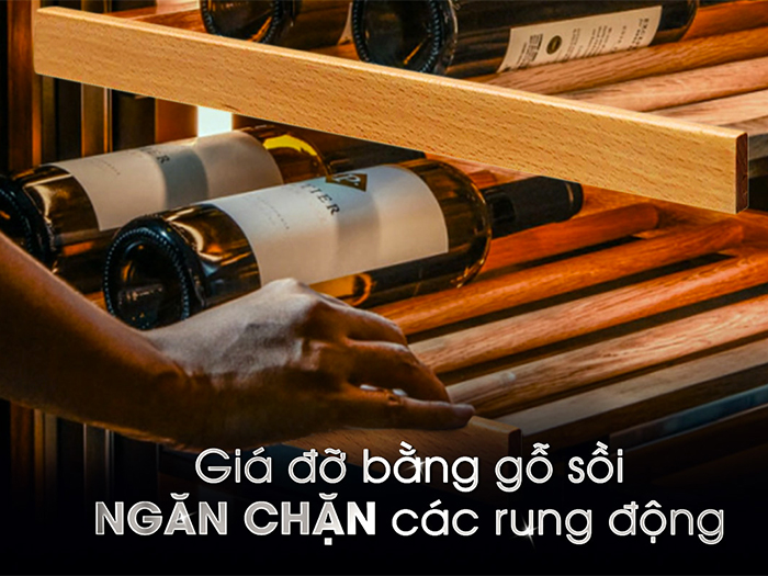 Tủ có giá đỡ bằng gỗ sồi 