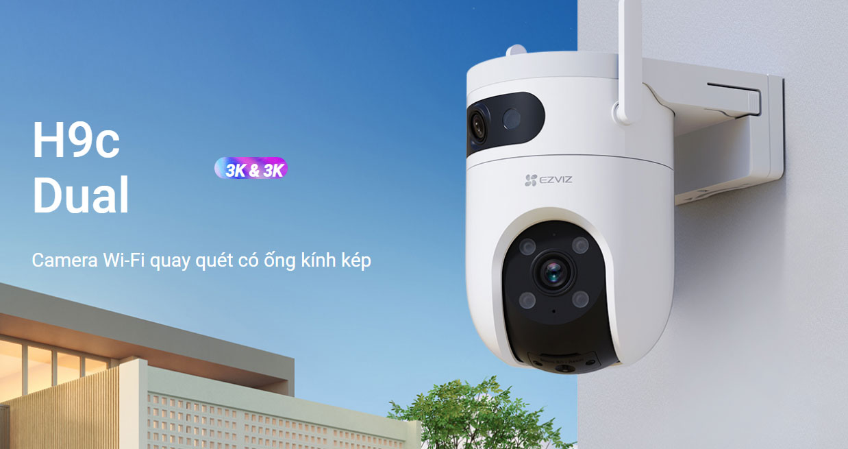 Camera Wifi quay quét, ống kính kép Ezviz H9C 3K