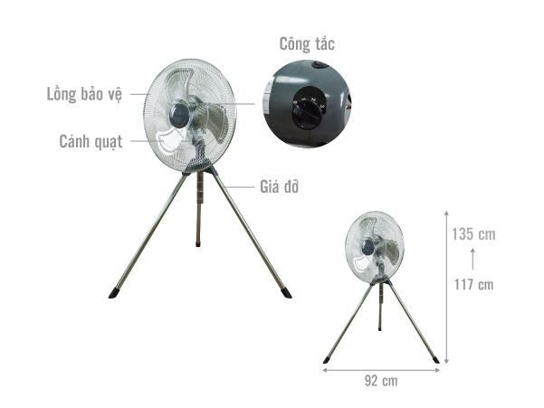 Quạt đứng công nghiệp Sowun SW 823