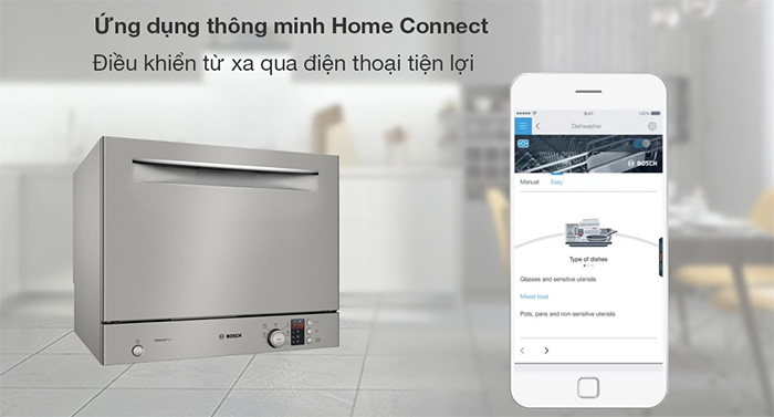 Máy rửa chén mini Bosch SKS62E38EU serie 6