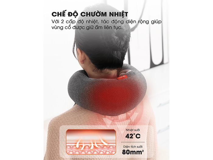 Gối massage cổ vai gáy chữ U Ajido Ineck N3 Pro