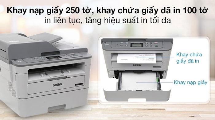 Máy in đa chức năng Brother DCP B7535DW có khay chứa giấy lớn