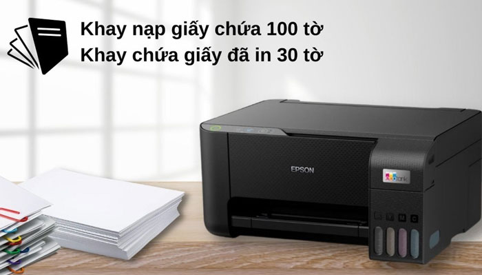 Epson L3210 có khay chứa giấy lớn