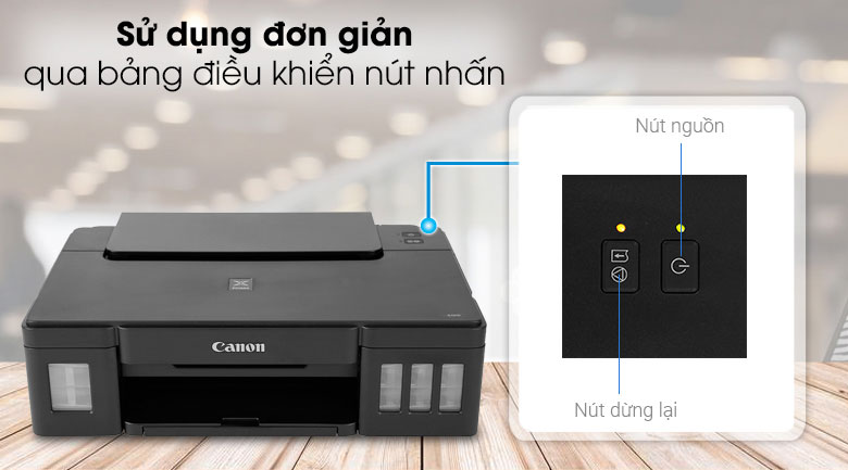 Máy in Canon G1010 có bảng điều khiển dễ thao tác