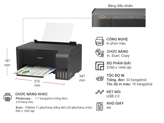 Tổng quan máy in phun màu Epson L3110