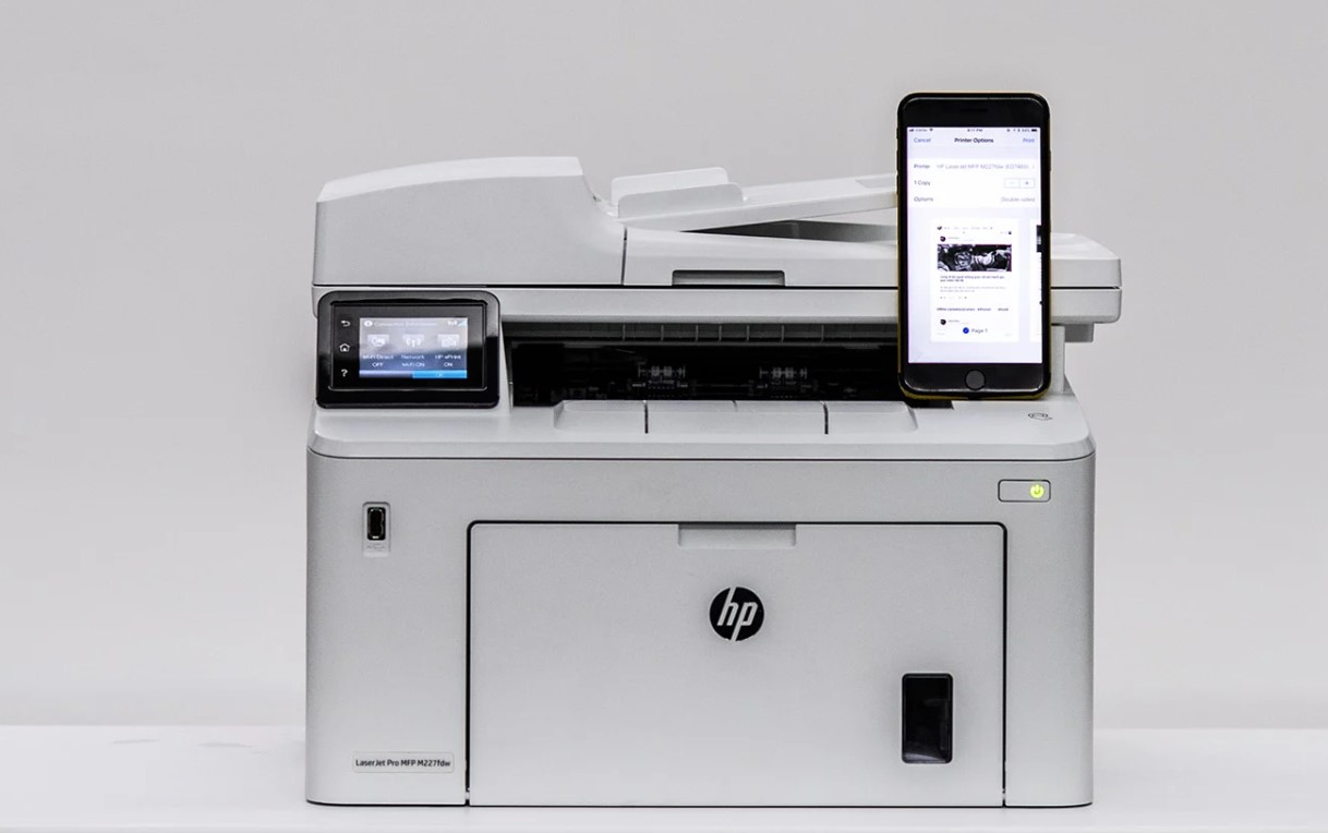 Máy in HP LaserJet MFP M227FDW chó chế độ in qua di động tiện lợi