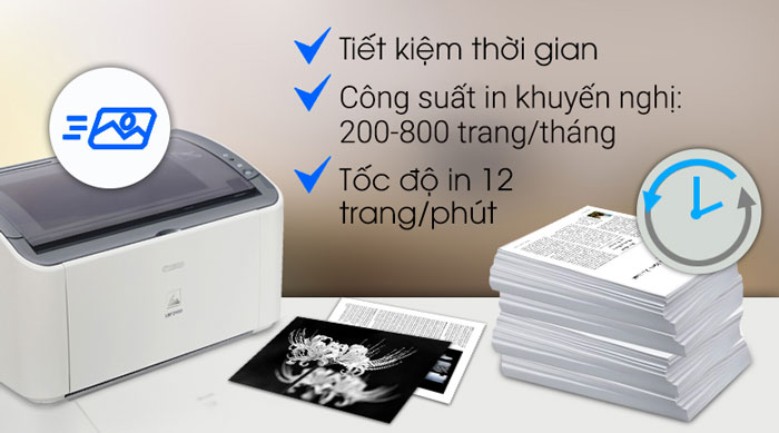 Máy in LBP 2900 có tốc độ in mạnh mẽ