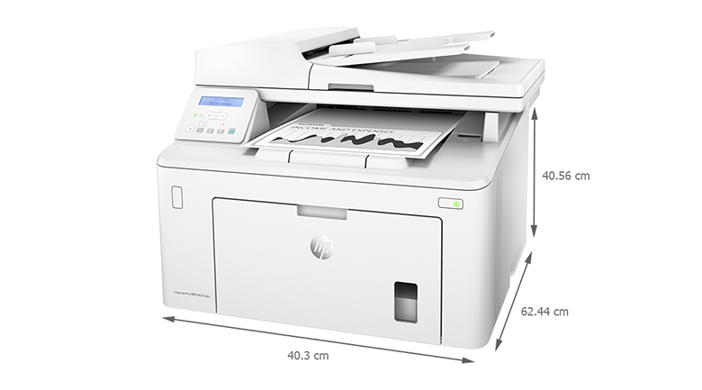 Kích thước máy in HP LaserJet Pro MFP M227sdn