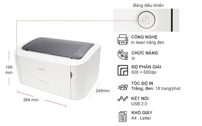 Kích thước của Máy in laser Canon LBP6030