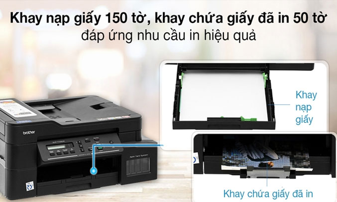 Máy in phun Brother DCP-T720DW thiết kế khay nạp giấy lớn