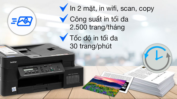 Brother DCP T720DW được trang bị đa dạng chức năng