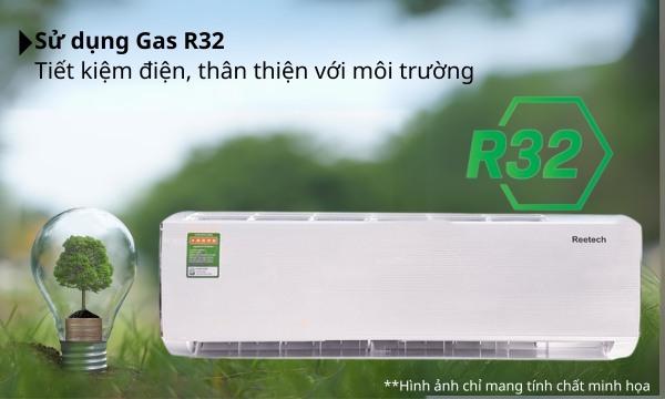 Máy lạnh Reetech RT12-TB-BT/RC12-TB-BT sử dụng môi chất làm lạnh gas R32 