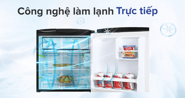 Tủ lạnh mini AQUA model AQR-D59FA sử dụng công nghệ làm lạnh trực tiếp 