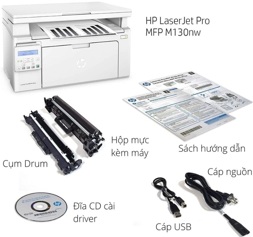 Tổng quan máy in HP LaserJet Pro MFP M130NW