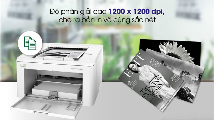 Máy in 2 mặt HP laser jet Pro M203DW được trang bị độ phân giải cao cho bản in rõ nét