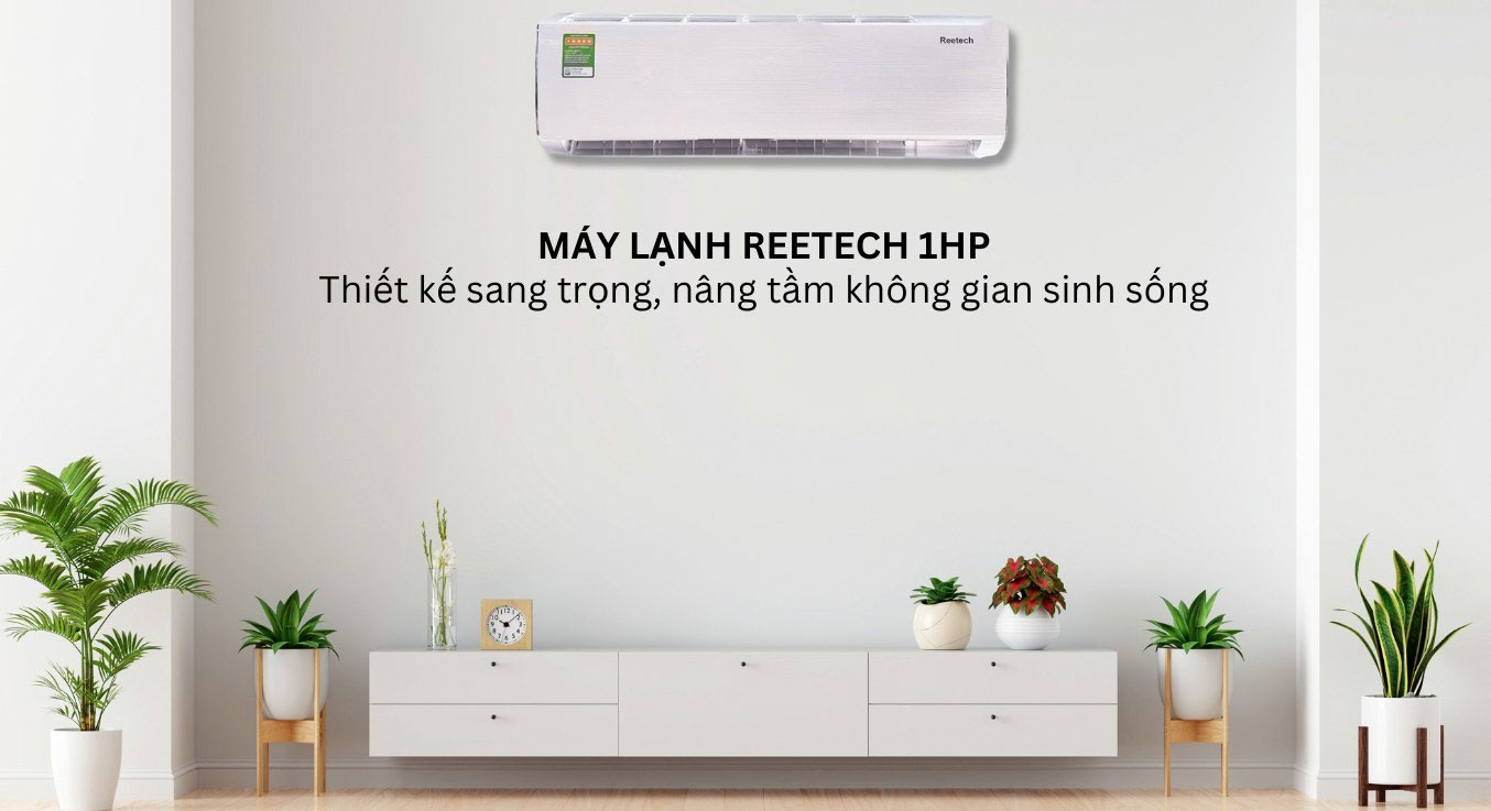 Máy lạnh Reetech 1HP RT9-TB-BT/RC9-TB-BT có thiết kế hiện đại