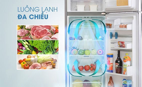 tủ lạnh AQUA Inverter T239FA được trang bị công nghệ làm lạnh đa chiều